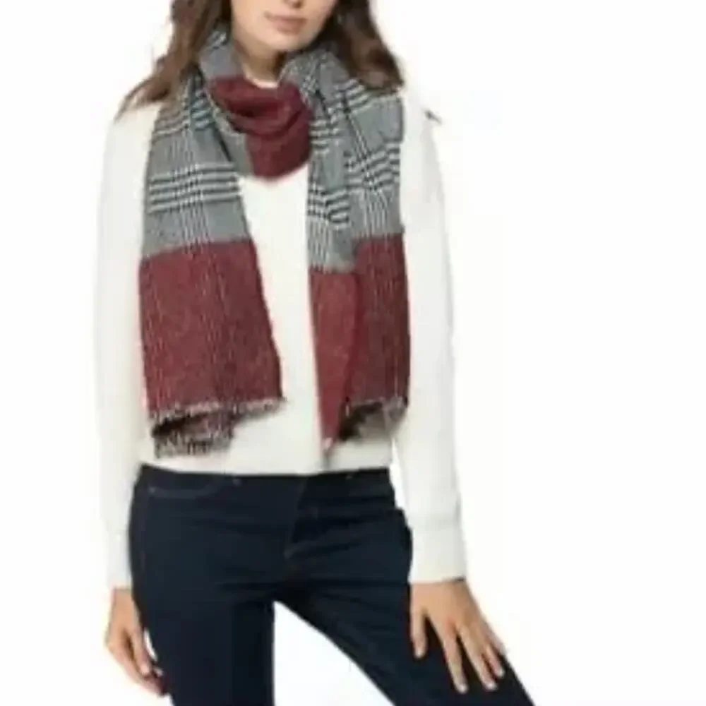 INC‎ International Concepts Plaid Colorblock Scarf